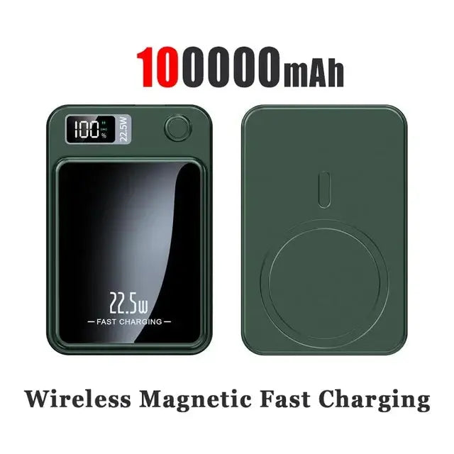 magnetic wireless charger  100000mAh Power Bank Wireless Charger Magnetic Digital Display Fast Charging Thin And Portable External Battery Free Shiping - Streetsharks