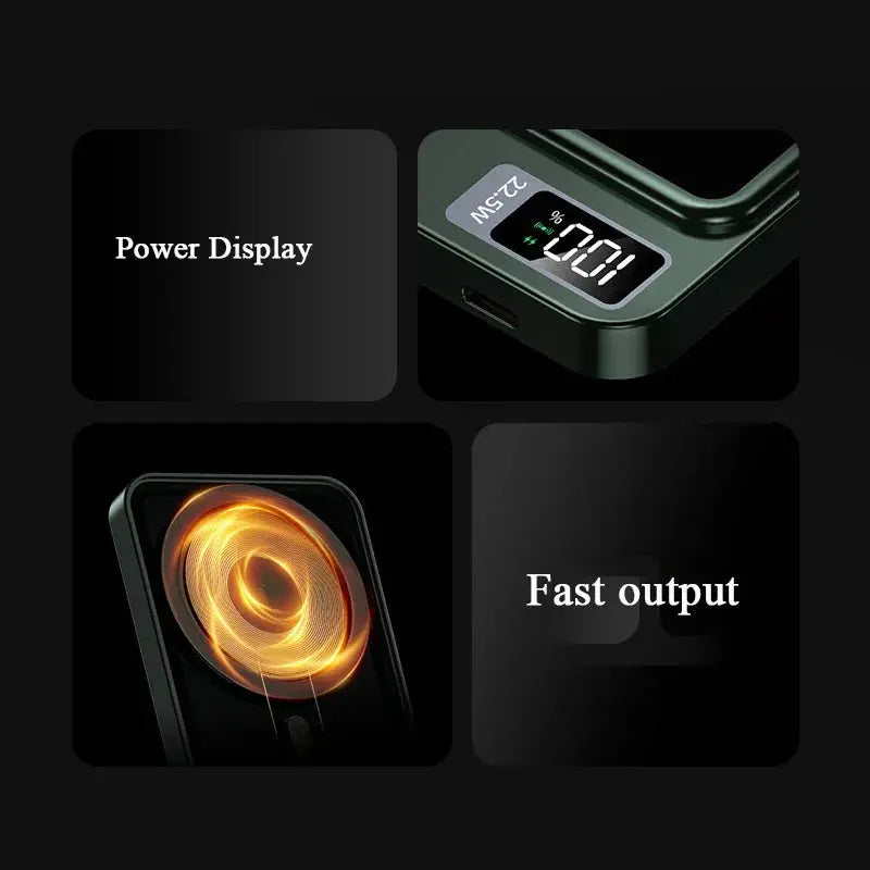 100000mAh Power Bank Wireless Charger Magnetic Digital Display Fast Charging Thin And Portable External Battery Free Shiping Streetsharks