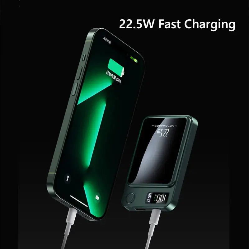 100000mAh Wireless Magnetic Power Bank Super Fast Charging Ultra High Capacity Digital External Battery Power Bank For Iphone 15 Streetsharks