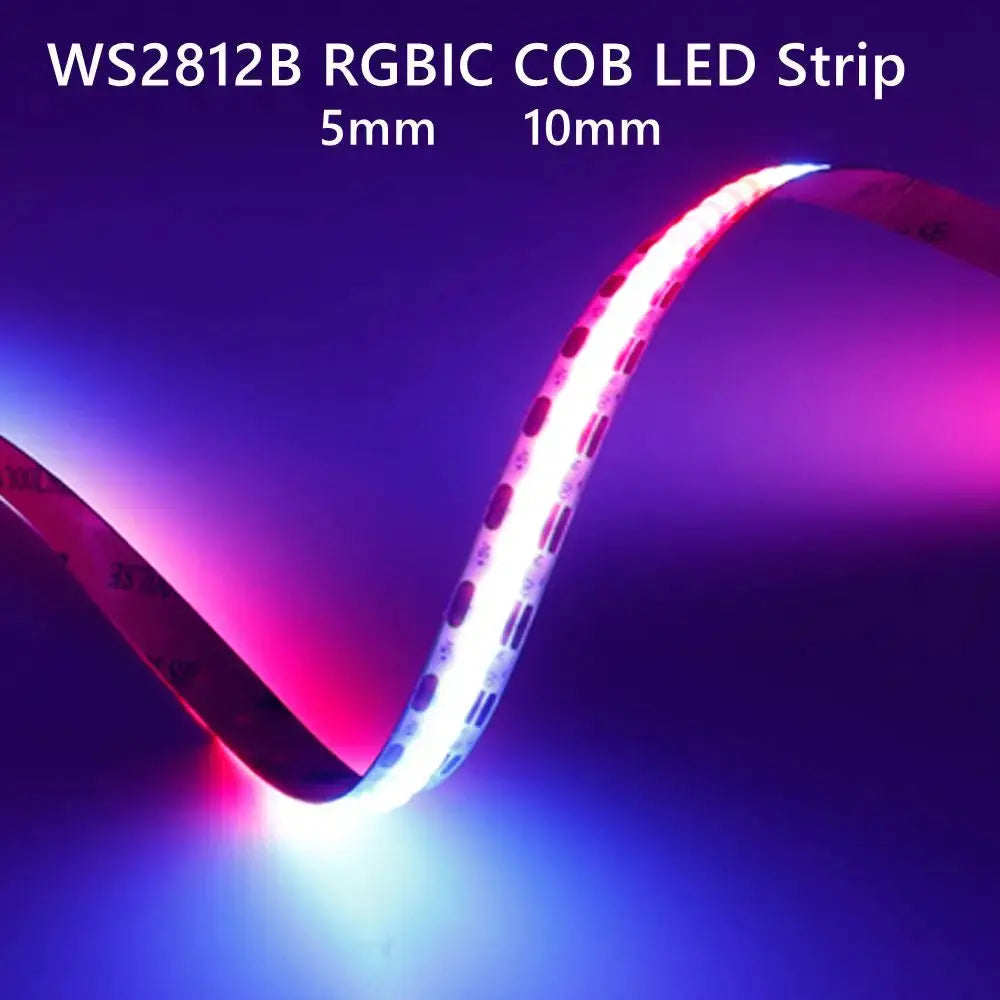 WS2812B RGBIC Individually Addressable COB LED Strip WS2812 High Density 60/100/160Leds/m 5mm/10mm COB Led Light DC5V - Streetsharks