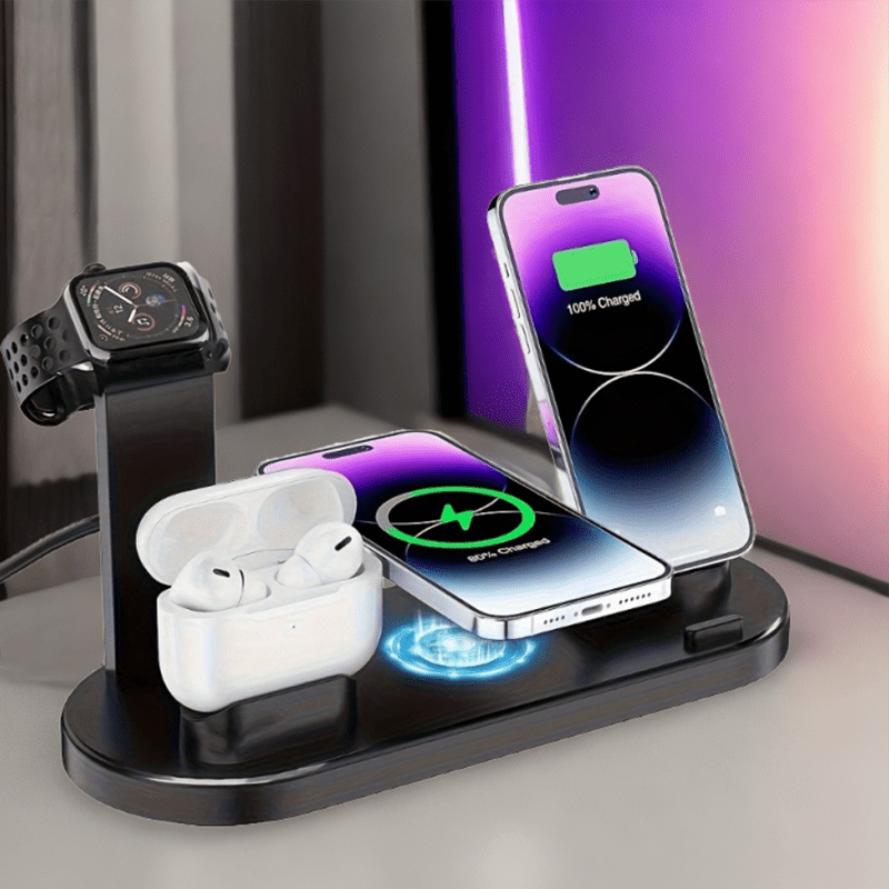 Wireless Charging Station, 3in 1 Wireless Charger Stand, Multi Fast Wireless Charging Dock for iPhone Multiple Devices for iPhone 16/ 15/ 14/ 13/ 12/11/ Pro/ Max/ X/ XS/ XR, for Airpods 3/ 2/ Pro, for Samsung S23 Ultra S22/ S Streetsharks