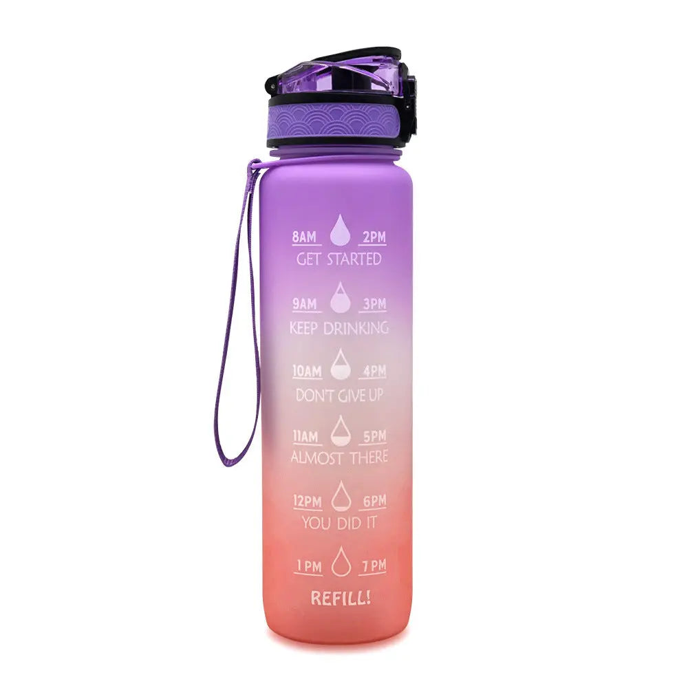 1L Tritan Water Bottle With Time Marker Bounce Cover Motivational Water Bottle Cycling Leakproof Cup For Sports Fitness Bottles StreetSharks