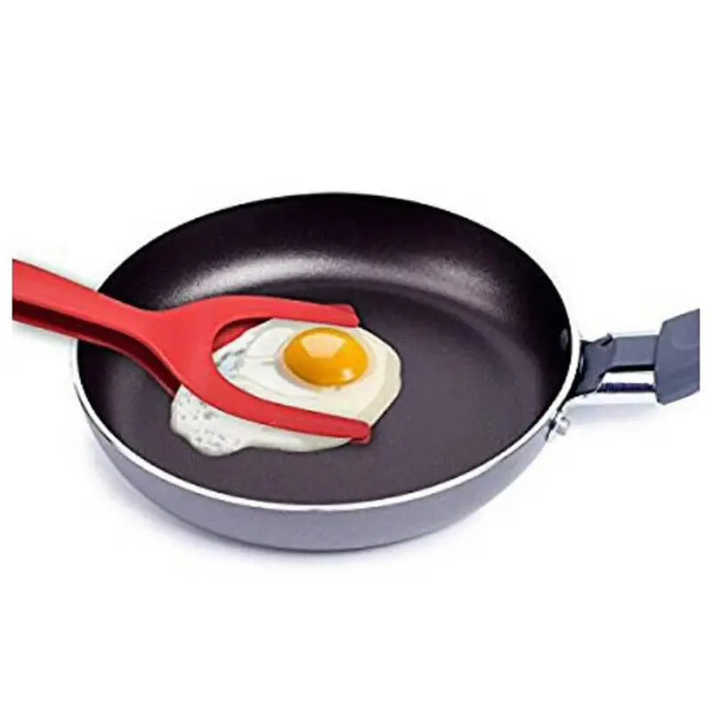 2 In 1 Grip And Flip Tongs Egg Spatula Tongs Clamp Pancake Fried Egg French Toast Omelet Overturned Kitchen Accessories Streetsharks