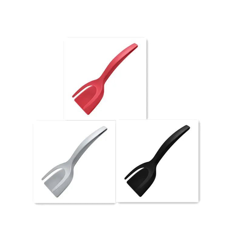 2 In 1 Grip And Flip Tongs Egg Spatula Tongs Clamp Pancake Fried Egg French Toast Omelet Overturned Kitchen Accessories Streetsharks