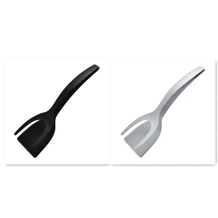 2 In 1 Grip And Flip Tongs Egg Spatula Tongs Clamp Pancake Fried Egg French Toast Omelet Overturned Kitchen Accessories Streetsharks