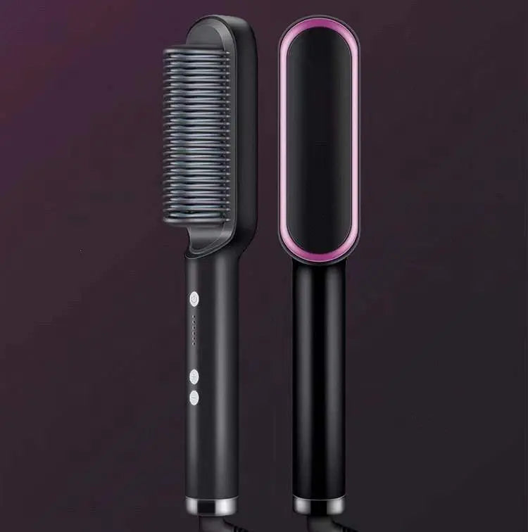 2 In 1 Hair Straightener Hot Comb Negative Ion Curling Tong Dual-purpose Electric Hairbrush StreetSharks