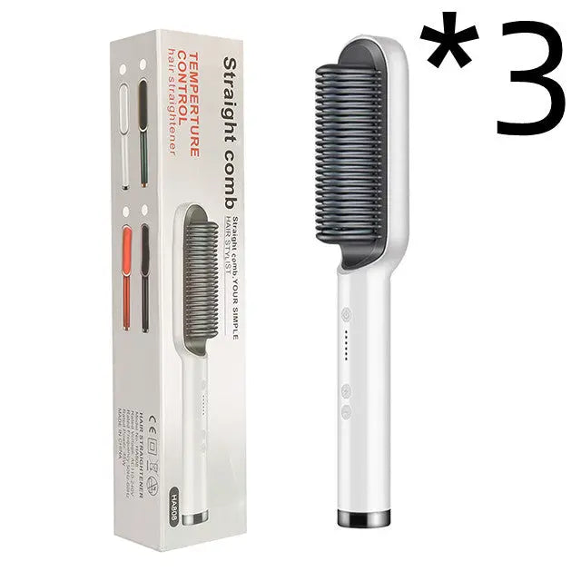 2 In 1 Hair Straightener Hot Comb Negative Ion Curling Tong Dual-purpose Electric Hairbrush StreetSharks