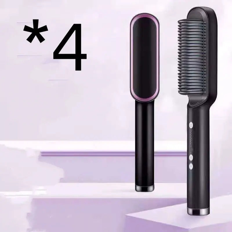 2 In 1 Hair Straightener Hot Comb Negative Ion Curling Tong Dual-purpose Electric Hairbrush StreetSharks