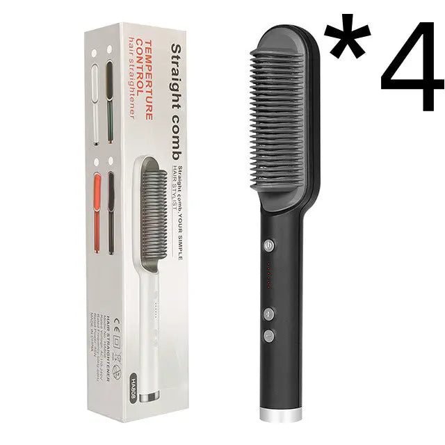 2 In 1 Hair Straightener Hot Comb Negative Ion Curling Tong Dual-purpose Electric Hairbrush StreetSharks