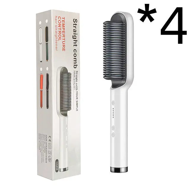 2 In 1 Hair Straightener Hot Comb Negative Ion Curling Tong Dual-purpose Electric Hairbrush StreetSharks