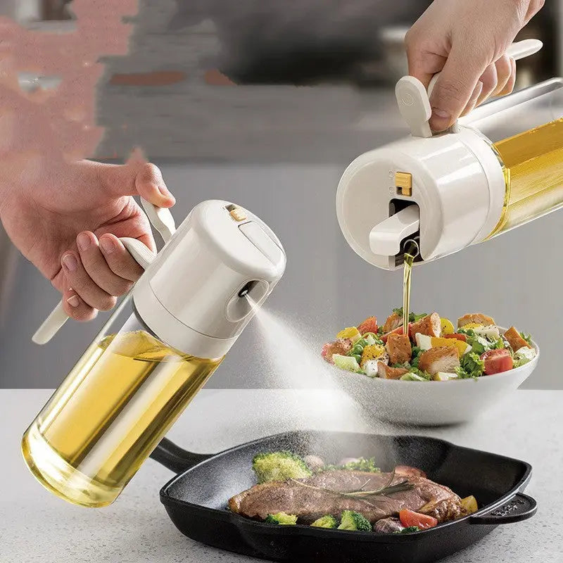 2 In 1 Oil Sprayer Bottle BBQ Cooking Oil Dispenser Olive Oil Pourers Sprayer Kitchen Baking Oil Mister Vinegar Bottle Streetsharks