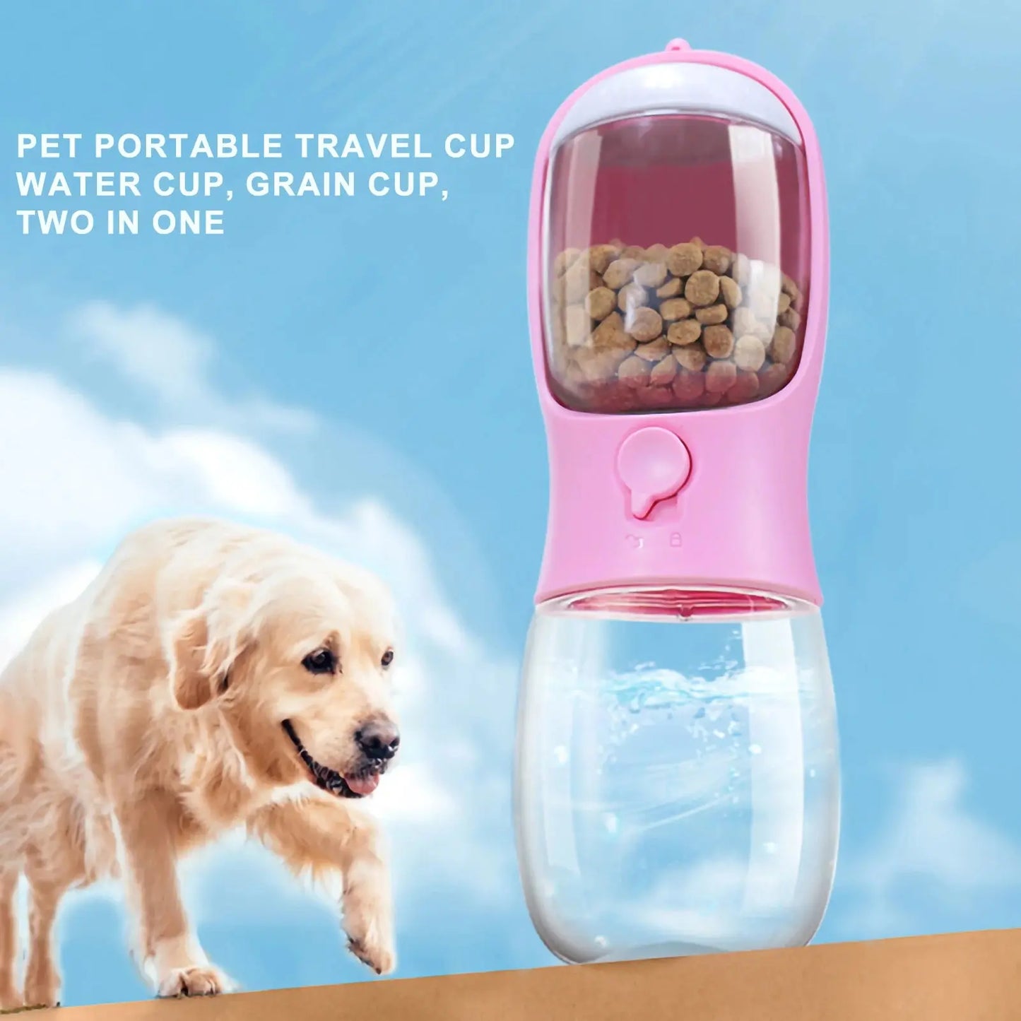 2 In1 Portable Dog Feeding and Water Puppy Feeder Pet Water Bottle Cat Food Dispenser for Travel Outdoor Walking Dog Accessories Streetsharks