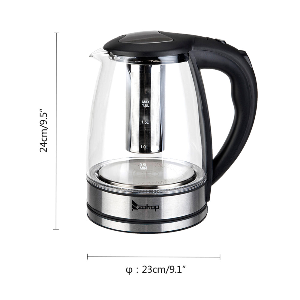 HD-1861-A 220V 2000W 1.8L Electric Glass Kettle UK Plug aee17d-2