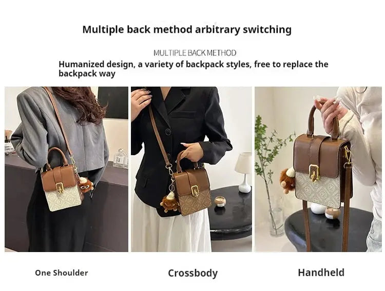 2024 New French Niche Texture Crossbody Light Luxury High-End Box For Women's One Shoulder Small Square Bag top-handle bags Streetsharks