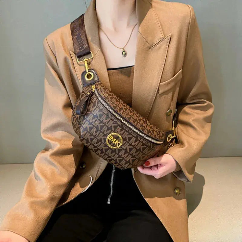 2024 Vintage Shoulder Bag Women Printed Letter Crossbody Chest Bag With Adjustable Strap Designer Luxury Soft Leather Waist Pack Streetsharks