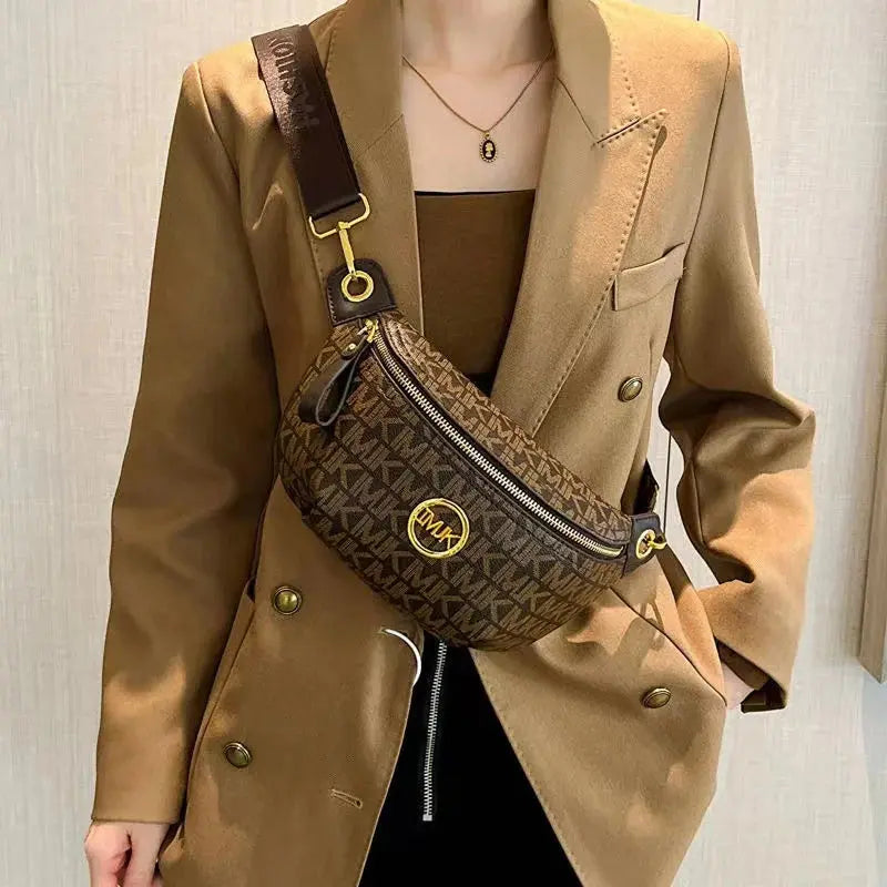 2024 Vintage Shoulder Bag Women Printed Letter Crossbody Chest Bag With Adjustable Strap Designer Luxury Soft Leather Waist Pack Streetsharks