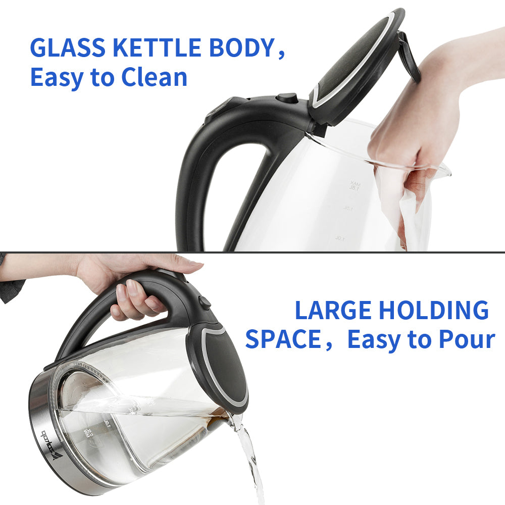 [Same model: 94353526] HD-1857-A 220V 2000W 1.8L Electric Glass Kettle UK Plug aee17d-2