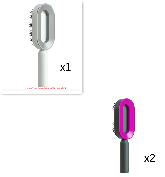 Self Cleaning Hairbrush For Women One-key Cleaning Hair Loss Airbag Massage Scalp Comb Anti-Static Hairbrush -  Streetsharks