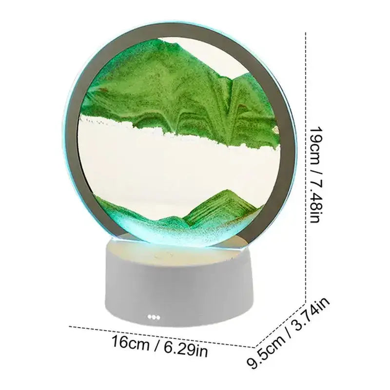 Sand art picture bedside night lamp 3D Moving Sand Art Picture round Glass Hourglass Night Light Bedside Lamp LED Flowing Sand Painting Table Lamp Home Ornaments - Streetsharks