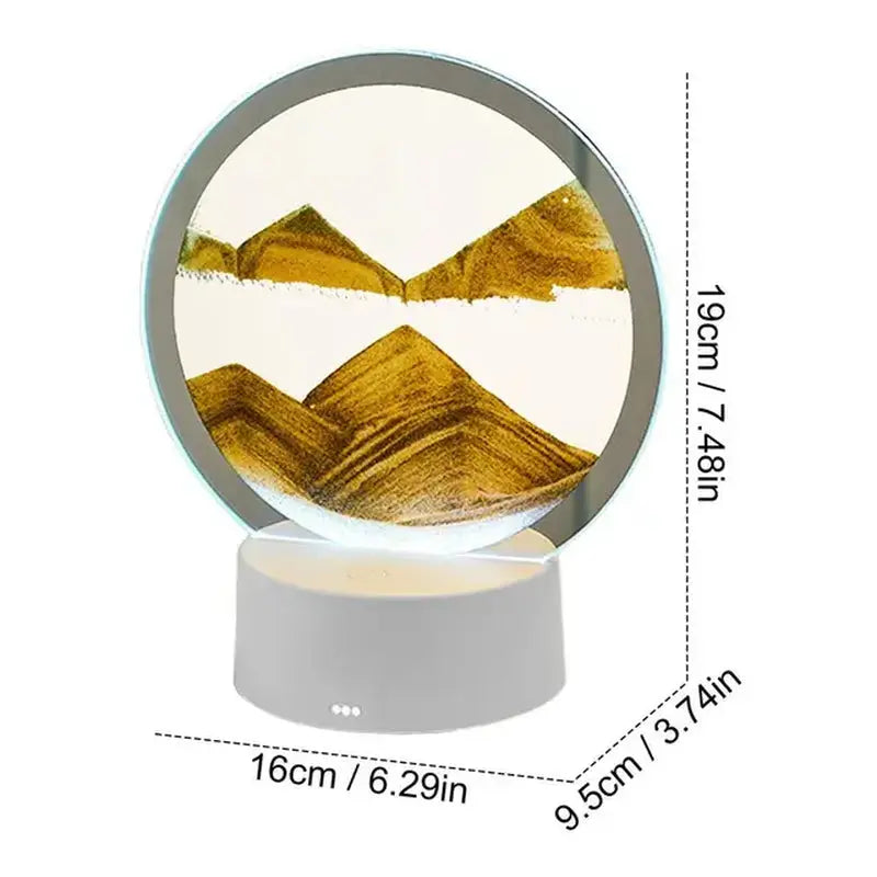 Sand art picture bedside night lamp 3D Moving Sand Art Picture round Glass Hourglass Night Light Bedside Lamp LED Flowing Sand Painting Table Lamp Home Ornaments - Streetsharks