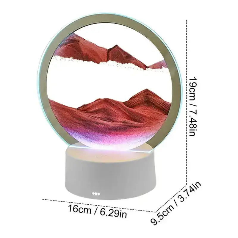 Sand art picture bedside night lamp 3D Moving Sand Art Picture round Glass Hourglass Night Light Bedside Lamp LED Flowing Sand Painting Table Lamp Home Ornaments - Streetsharks