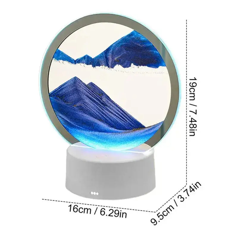 Sand art picture bedside night lamp 3D Moving Sand Art Picture round Glass Hourglass Night Light Bedside Lamp LED Flowing Sand Painting Table Lamp Home Ornaments - Streetsharks