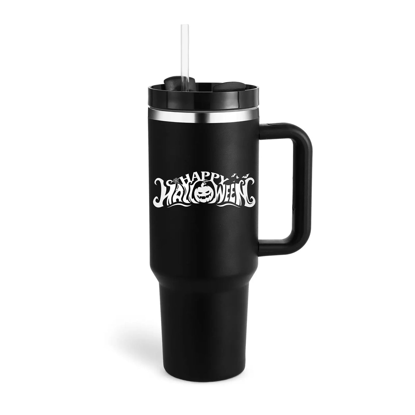 40 Oz Tumbler With Handle Straw Insulated, Stainless Steel Spill Proof Vacuum Coffee Cup Tumbler With Lid Tapered Mug Gifts For Valentine Lover Suitable For Car Gym Office Travel StreetSharks