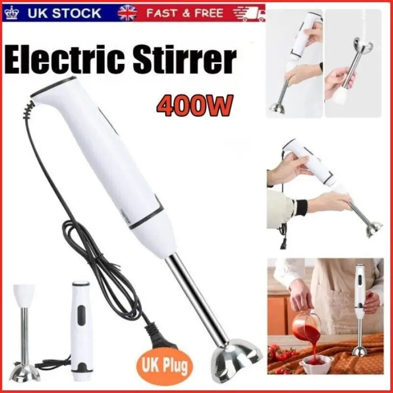 400W Electric Stick Blender Hand Blender for Curry Purée, Food Mixer, and Liquidizer StreetSharks