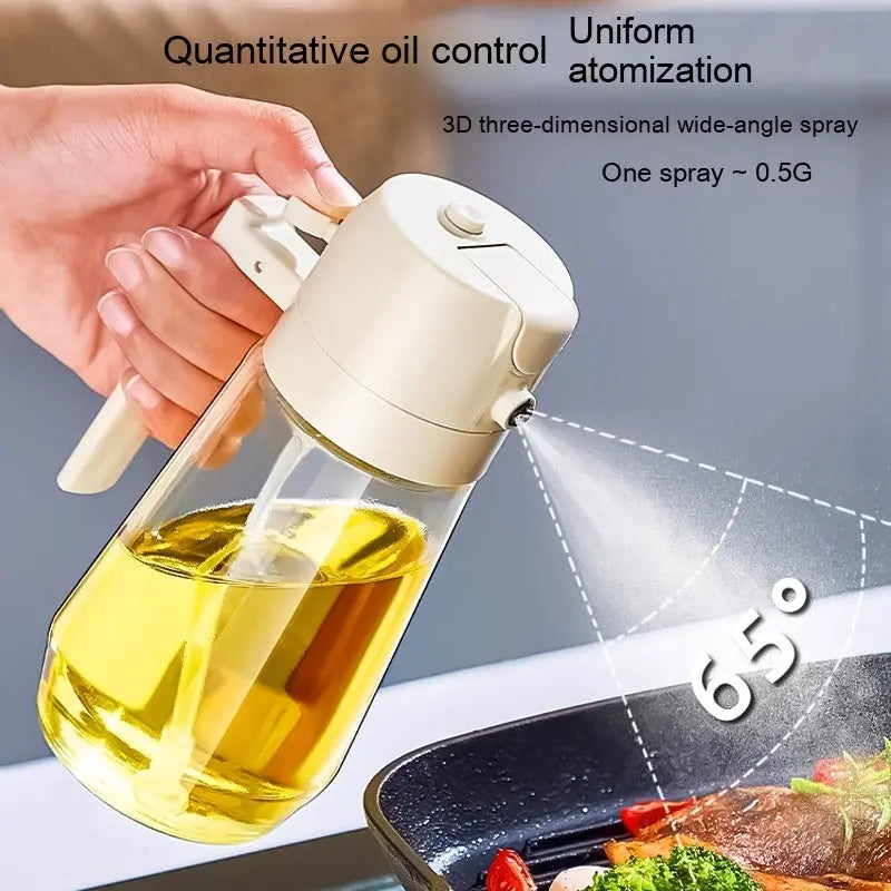 470ML Olive Oil Sprayer Dispenser For Cooking BBQ 2 In 1 Glass Oil Vinegar Soy Sauce Spray Kitchen Oil Bottle For Air Fryer StreetSharks