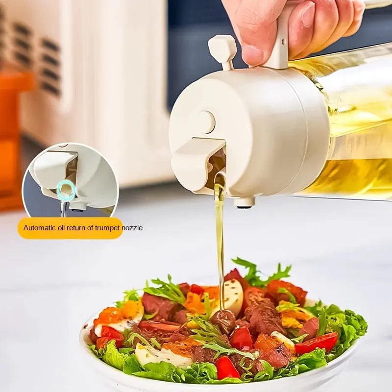 470ML Olive Oil Sprayer Dispenser For Cooking BBQ 2 In 1 Glass Oil Vinegar Soy Sauce Spray Kitchen Oil Bottle For Air Fryer StreetSharks