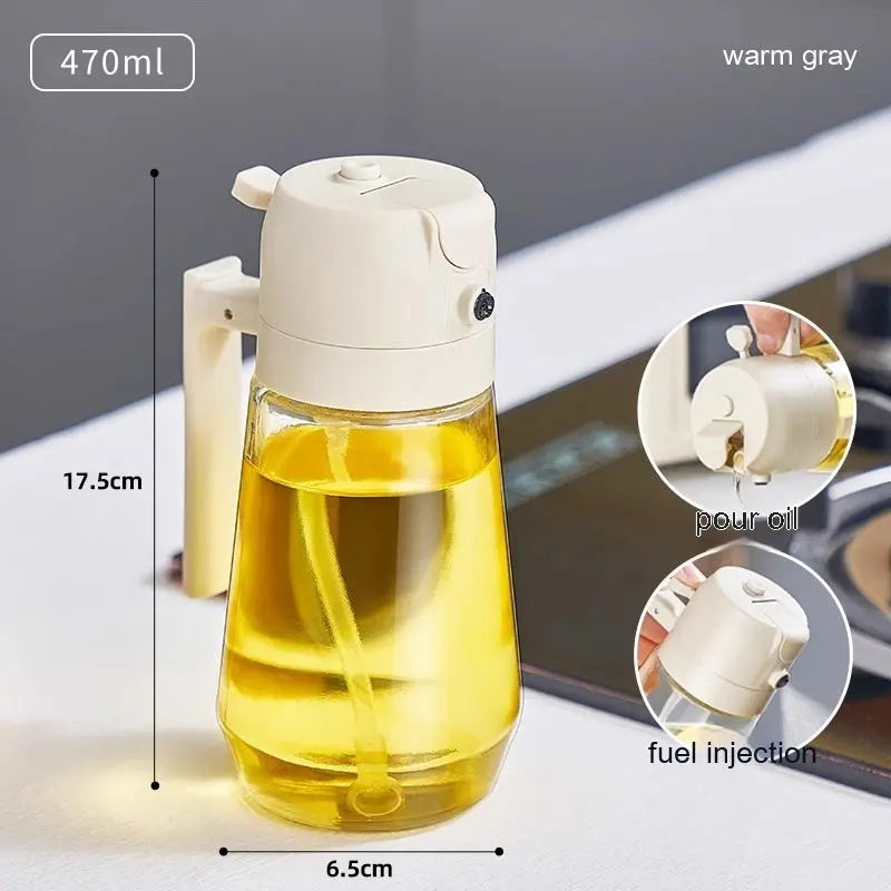 470ML Olive Oil Sprayer Dispenser For Cooking BBQ 2 In 1 Glass Oil Vinegar Soy Sauce Spray Kitchen Oil Bottle For Air Fryer StreetSharks