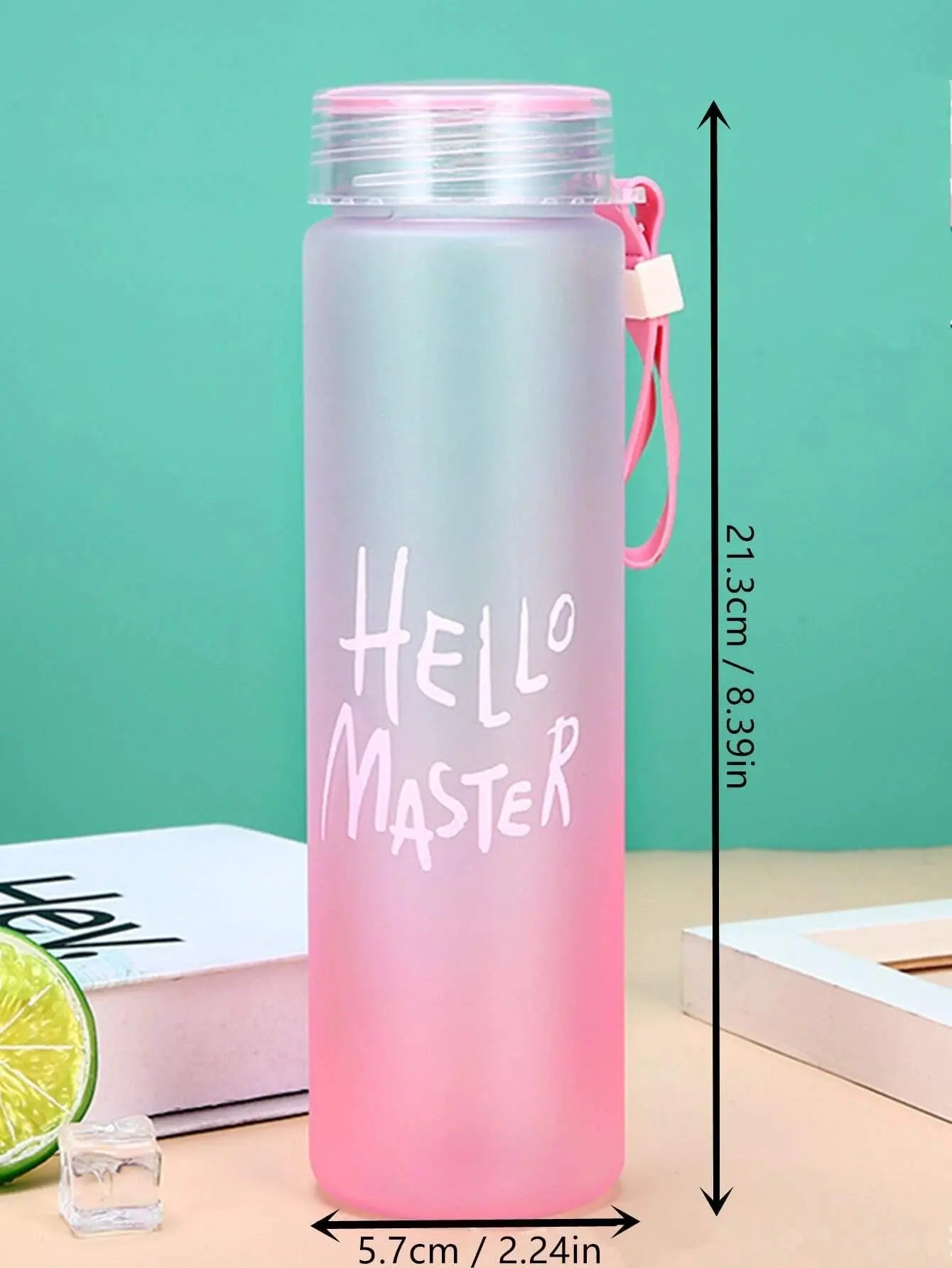 500ml Gradient Sports Water Bottle Plastic Large Capacity Frosted Cup With Strap Gift Camping Tour Plastic Sport Water Bottle Streetsharks