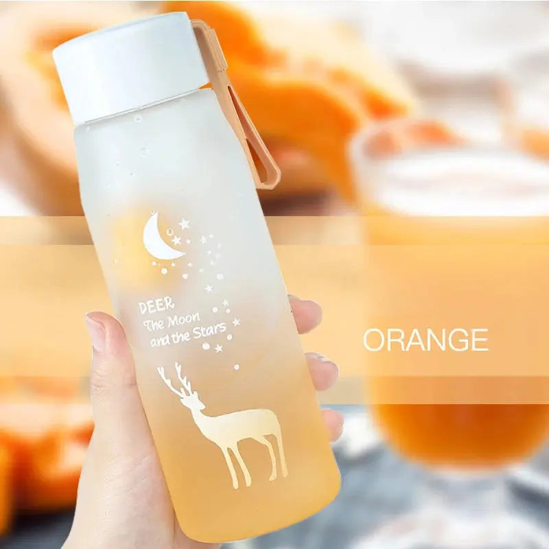 560ml Cartoon Deer Water Bottles for Girls Leak Proof Portable Water Cup Outdoor Travel Bike Plastic Animal Drinking Cup - Streetsharks