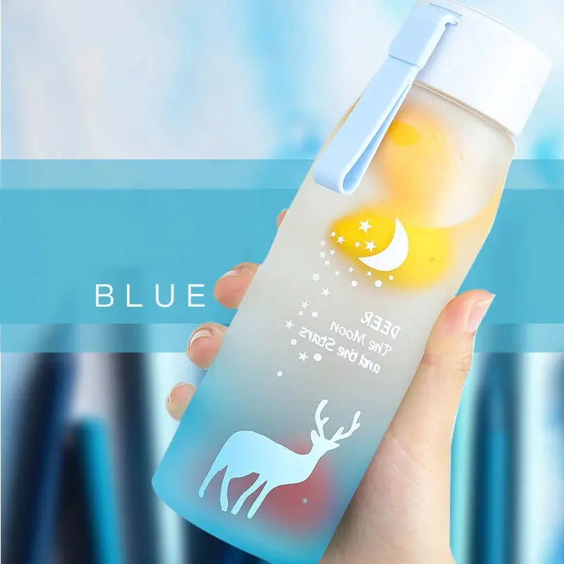 560ml Cartoon Deer Water Bottles for Girls Leak Proof Portable Water Cup Outdoor Travel Bike Plastic Animal Drinking Cup - Streetsharks