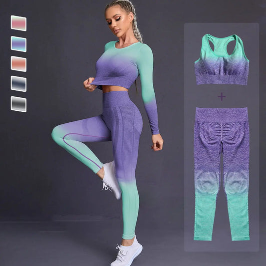 2/3/5PCS Seamless Women Yoga Set Workout Sportswear Gym Sports Suits Streetsharks