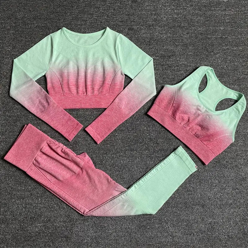 2/3/5PCS Seamless Women Yoga Set Workout Sportswear Gym Sports Suits Streetsharks