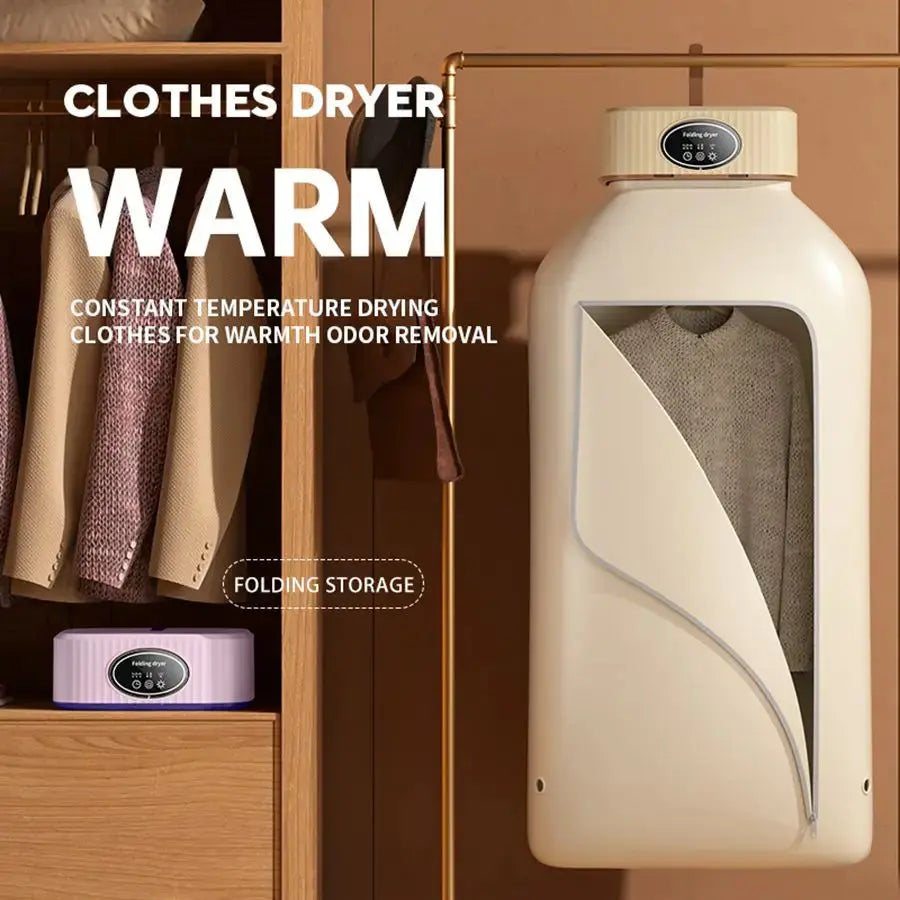 600W Folded Electric Clothes Dryer Smart Drying Rack Hang Dryer Machine Portable Travel Warm Air Dryer with Timing 220V for Home - Streetsharks