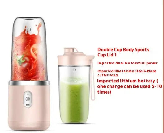 6blade Portable Blender Mini Juicer Cup Extractor Smoothie USB Charging Fruit Squeezer Blender Food Mixer Ice Crusher Portable Juicer Machine Streetsharks