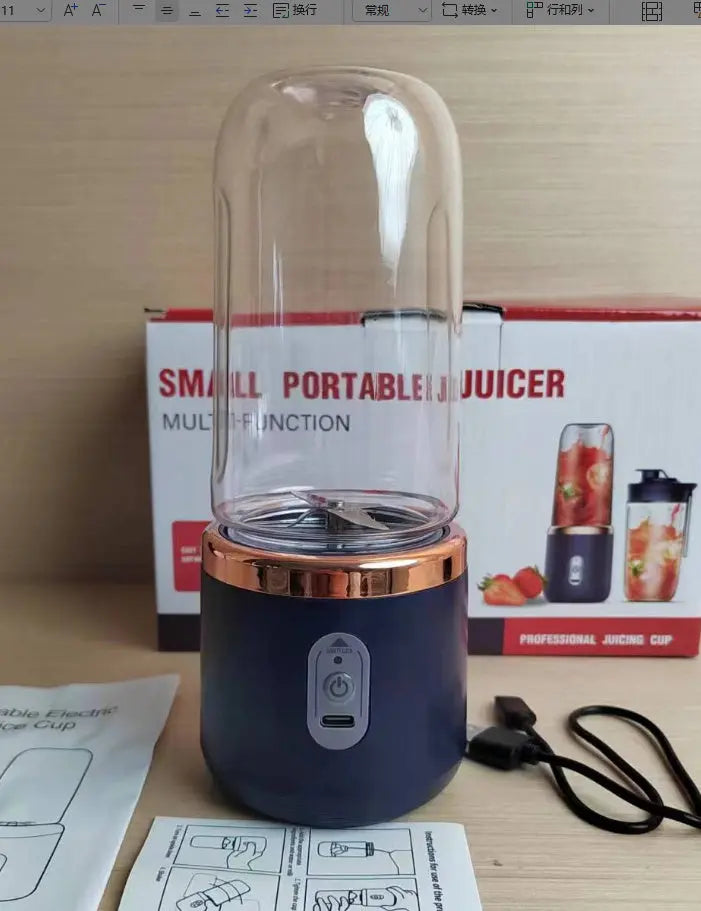 6blade Portable Blender Mini Juicer Cup Extractor Smoothie USB Charging Fruit Squeezer Blender Food Mixer Ice Crusher Portable Juicer Machine Streetsharks