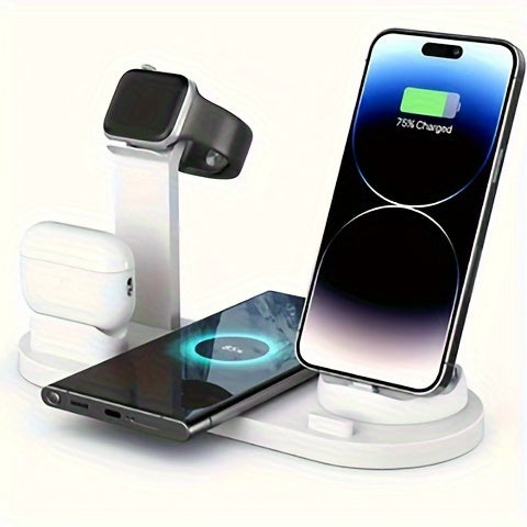 Wireless Charging Station, 3in 1 Wireless Charger Stand, Multi Fast Wireless Charging Dock for iPhone Multiple Devices for iPhone 16/ 15/ 14/ 13/ 12/11/ Pro/ Max/ X/ XS/ XR, for Airpods 3/ 2/ Pro, for Samsung S23 Ultra S22/ S Streetsharks