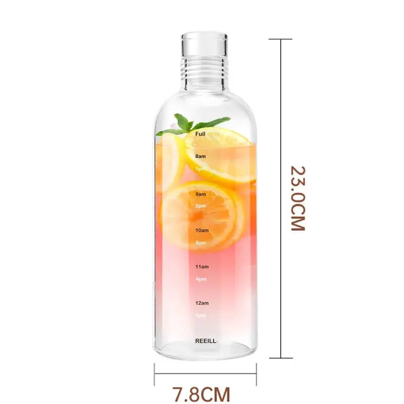 transparent water bottle with time markers 500/750ml Water Bottle With Time Marker Cover For Water Drink Large Capacity Plastic Transparent Milk Juice Cup Birthday Gift - Streetsharks