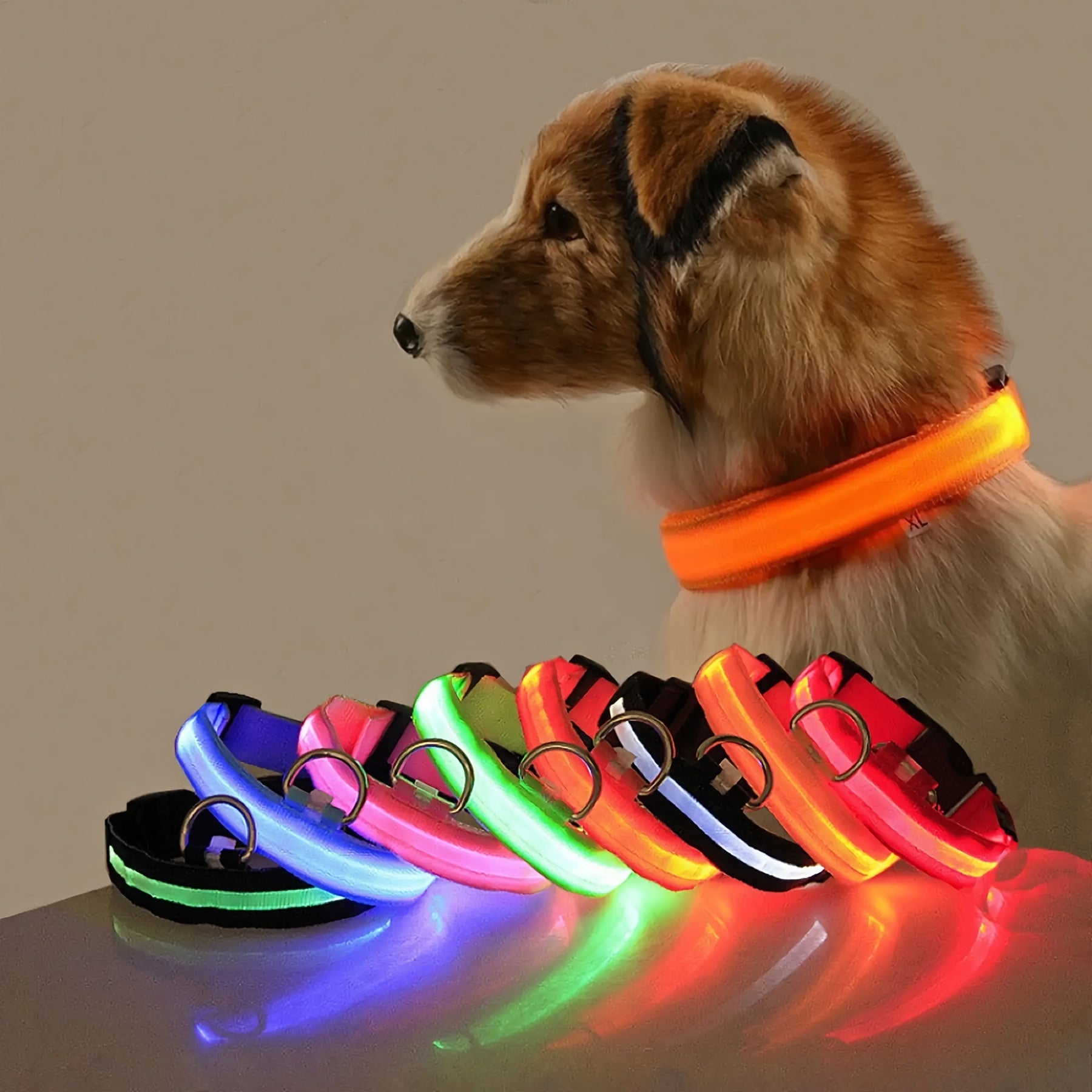 LED Glow-In-The-Dark Pet Collar For Small And Medium Dogs, Keep Your Pet Safe And Visible During Night Walks Streetsharks