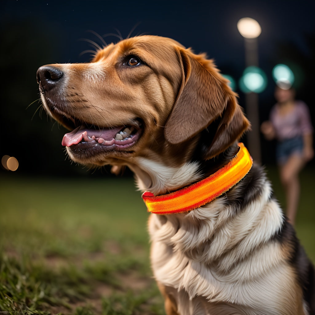 LED Glow-In-The-Dark Pet Collar For Small And Medium Dogs, Keep Your Pet Safe And Visible During Night Walks Streetsharks