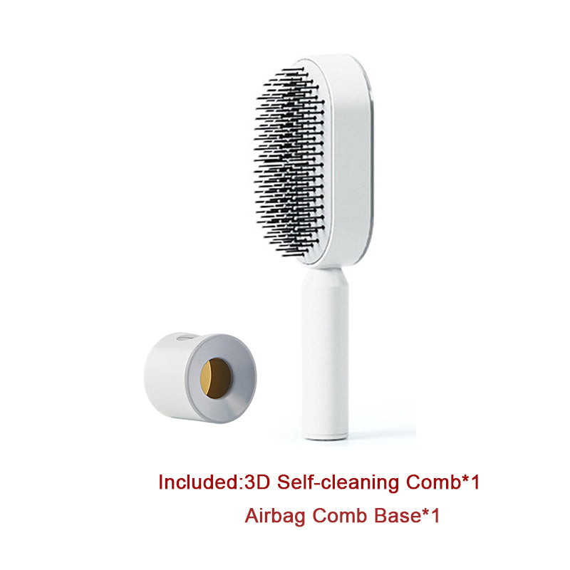 Self Cleaning Hairbrush For Women One-key Cleaning Hair Loss Airbag Massage Scalp Comb Anti-Static Hairbrush -  Streetsharks