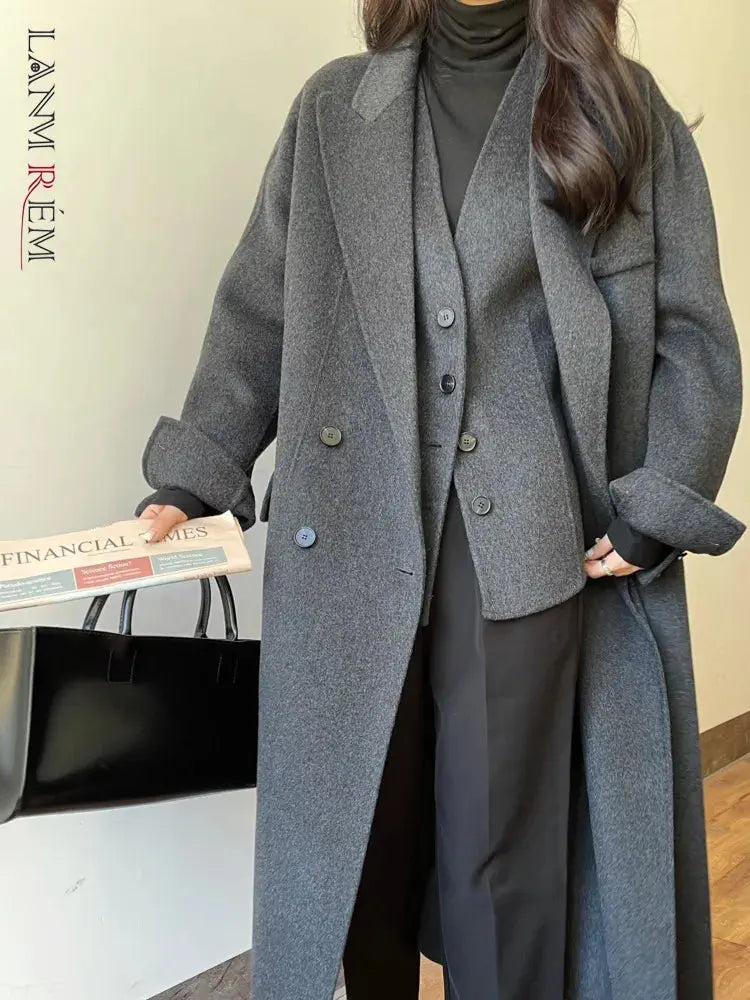 ANDREW Double-sided Luxury Cashmere Coat For Women Coats Two Pieces Matching Female Long Length Fashion Clothing Streetsharks