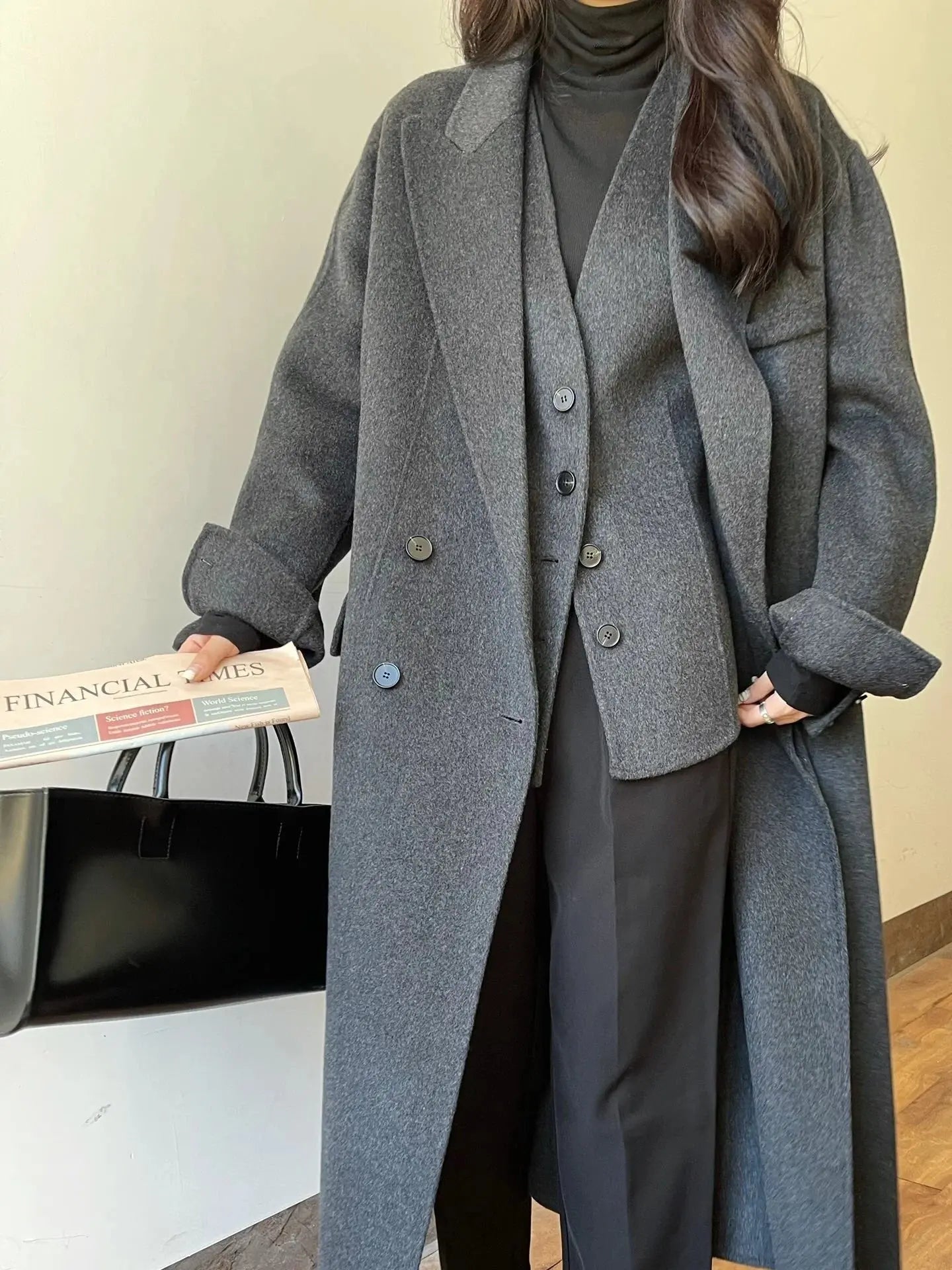 ANDREW Double-sided Luxury Cashmere Coat For Women Coats Two Pieces Matching Female Long Length Fashion Clothing -  Streetsharks