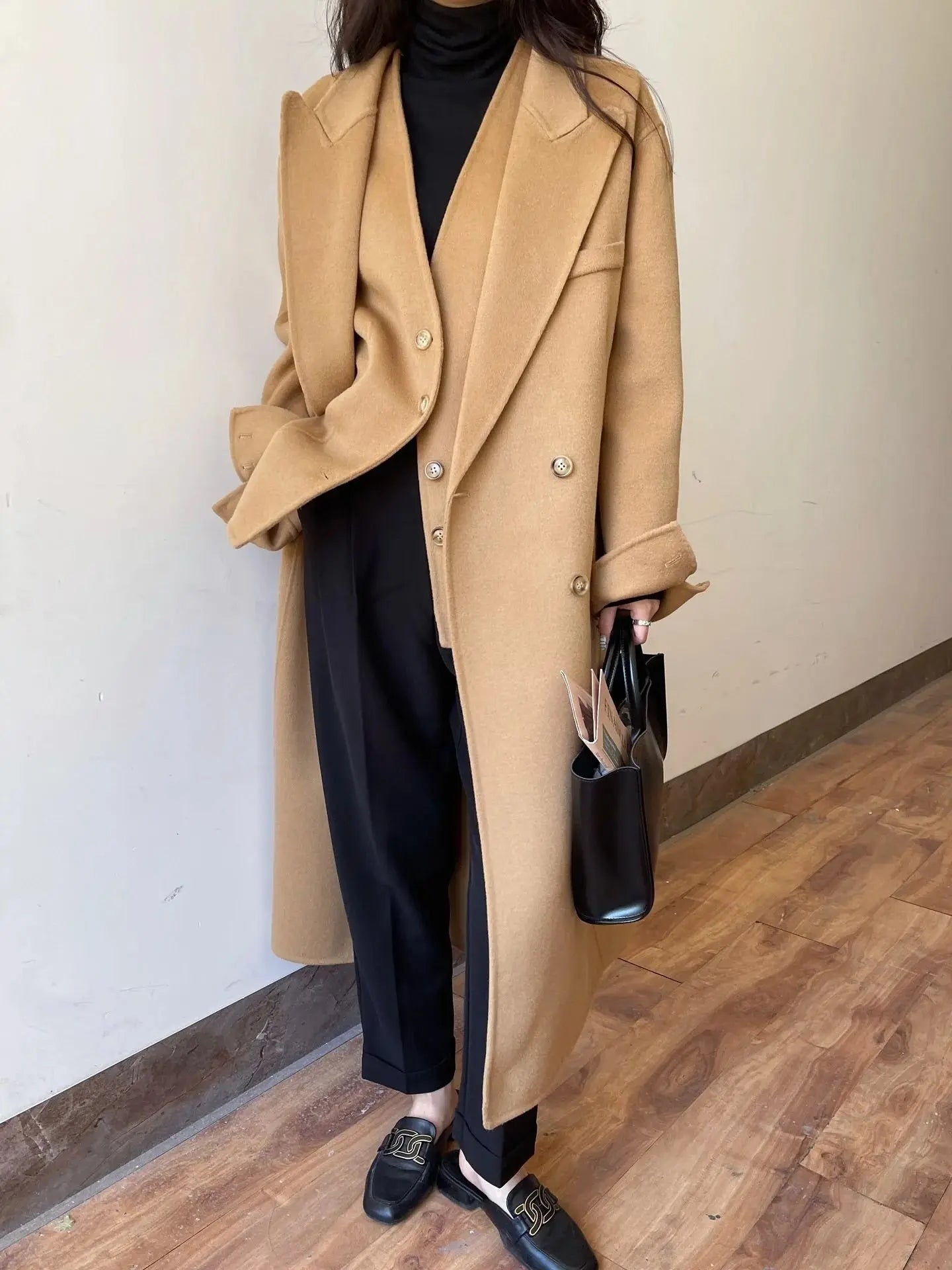 ANDREW Double-sided Luxury Cashmere Coat For Women Coats Two Pieces Matching Female Long Length Fashion Clothing -  Streetsharks