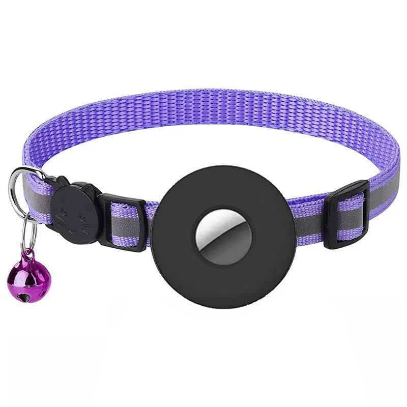 Airtag Pet Collar With Bell Reflective Adjustable Anti-lost Cat Dog Collar Streetsharks