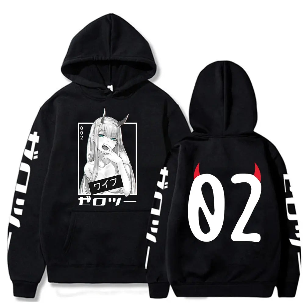 Anime Darling In The Fran xx Zero Two Hoodies Fukuhara Casual Street wear Streetsharks