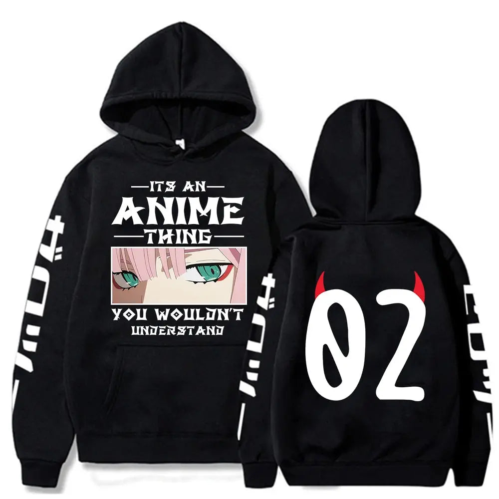 Anime Darling In The Fran xx Zero Two Hoodies Fukuhara Casual Street wear Streetsharks